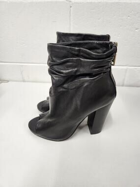 Kristin Cavallari Chinese Laundry Women's Liam Leather Block Heel Booties, Sz 6